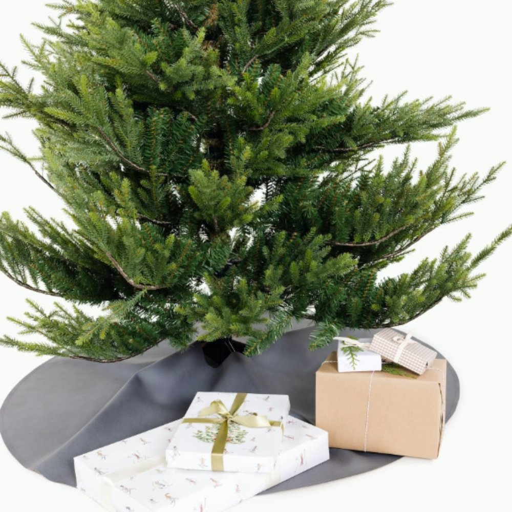 Gathre leather Christmas tree skirt